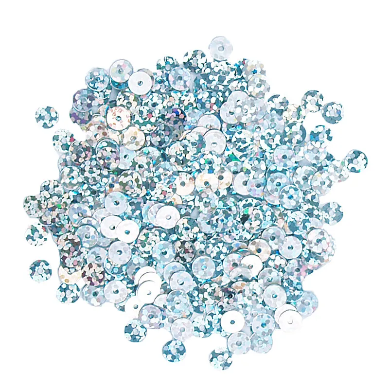 SEQUINS FLAT LASER SILVER 5MM 15G