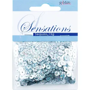 SEQUINS FLAT LASER SILVER 5MM 15G