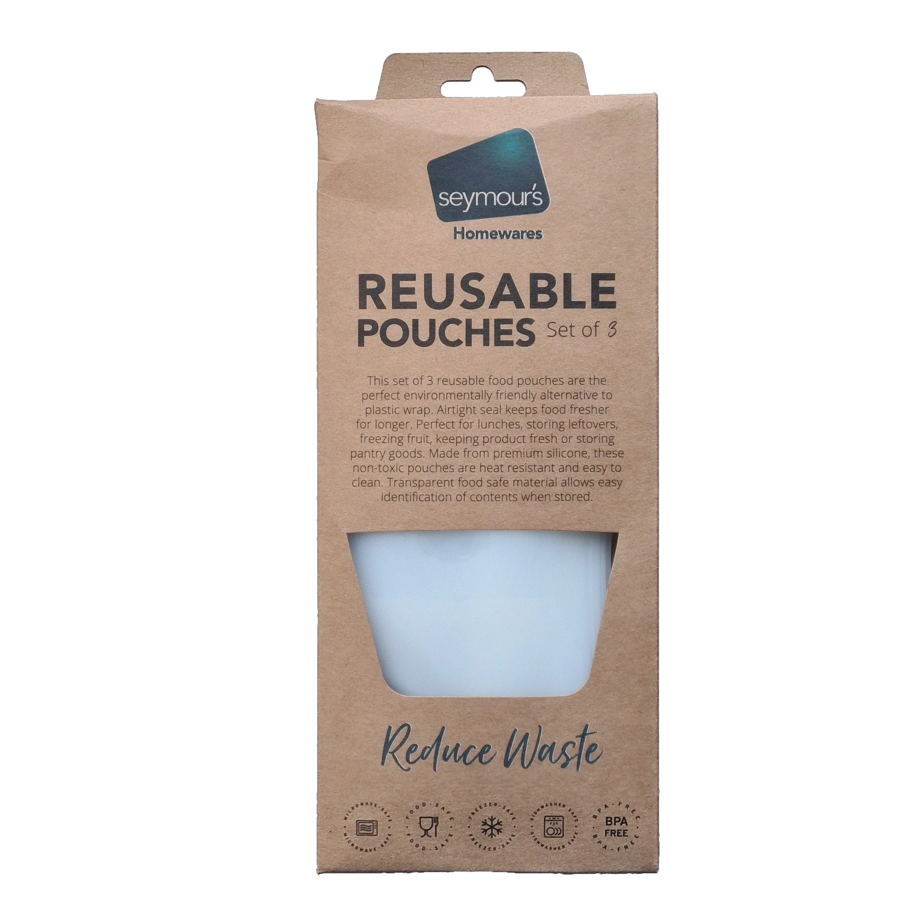 Seymours Silicone Pouch 3-Pack (250ml, 500ml, 750ml)