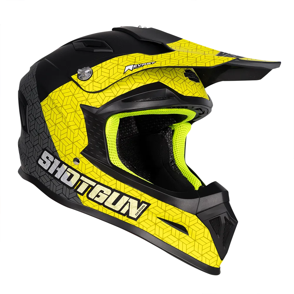 Sg1 Ultra  Prism Motorcycle Helmet Matt Black / Grey / Yellow