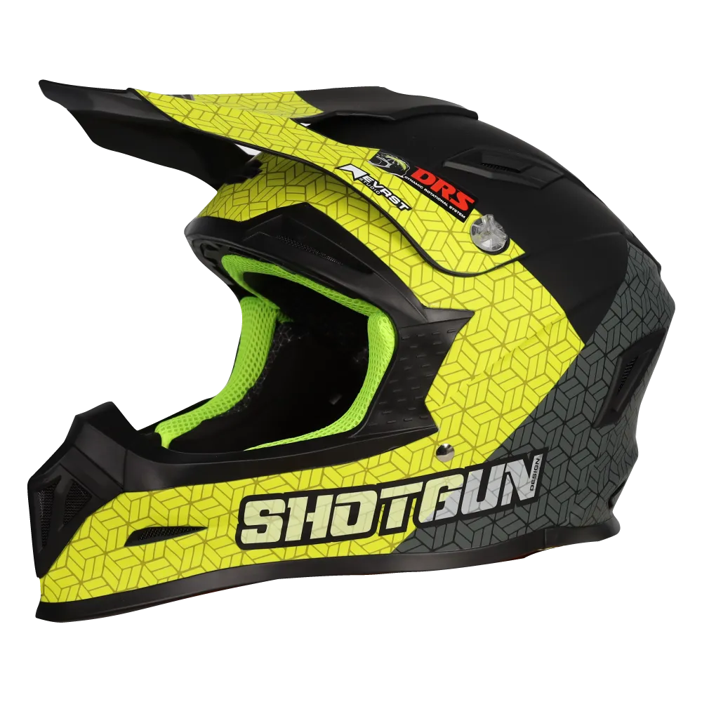 Sg1 Ultra  Prism Motorcycle Helmet Matt Black / Grey / Yellow