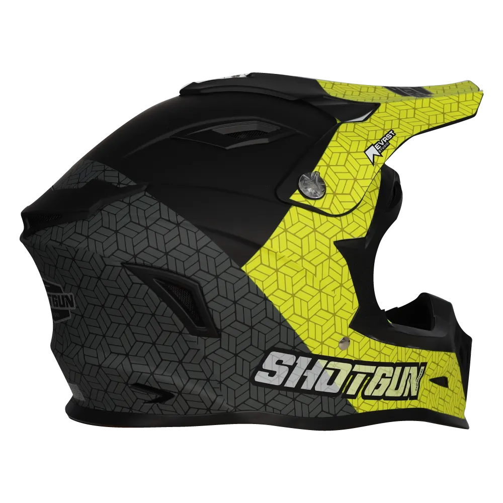 Sg1 Ultra  Prism Motorcycle Helmet Matt Black / Grey / Yellow