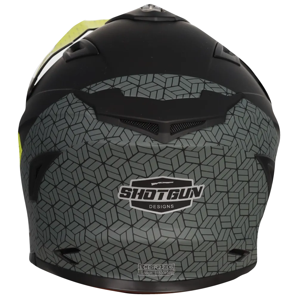 Sg1 Ultra  Prism Motorcycle Helmet Matt Black / Grey / Yellow