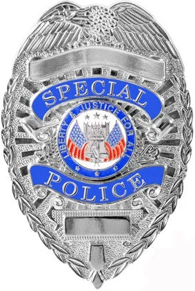 Silver - SPECIAL POLICE Deluxe Badge Officer Shield | Pin Back