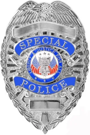 Silver - SPECIAL POLICE Deluxe Badge Officer Shield | Pin Back