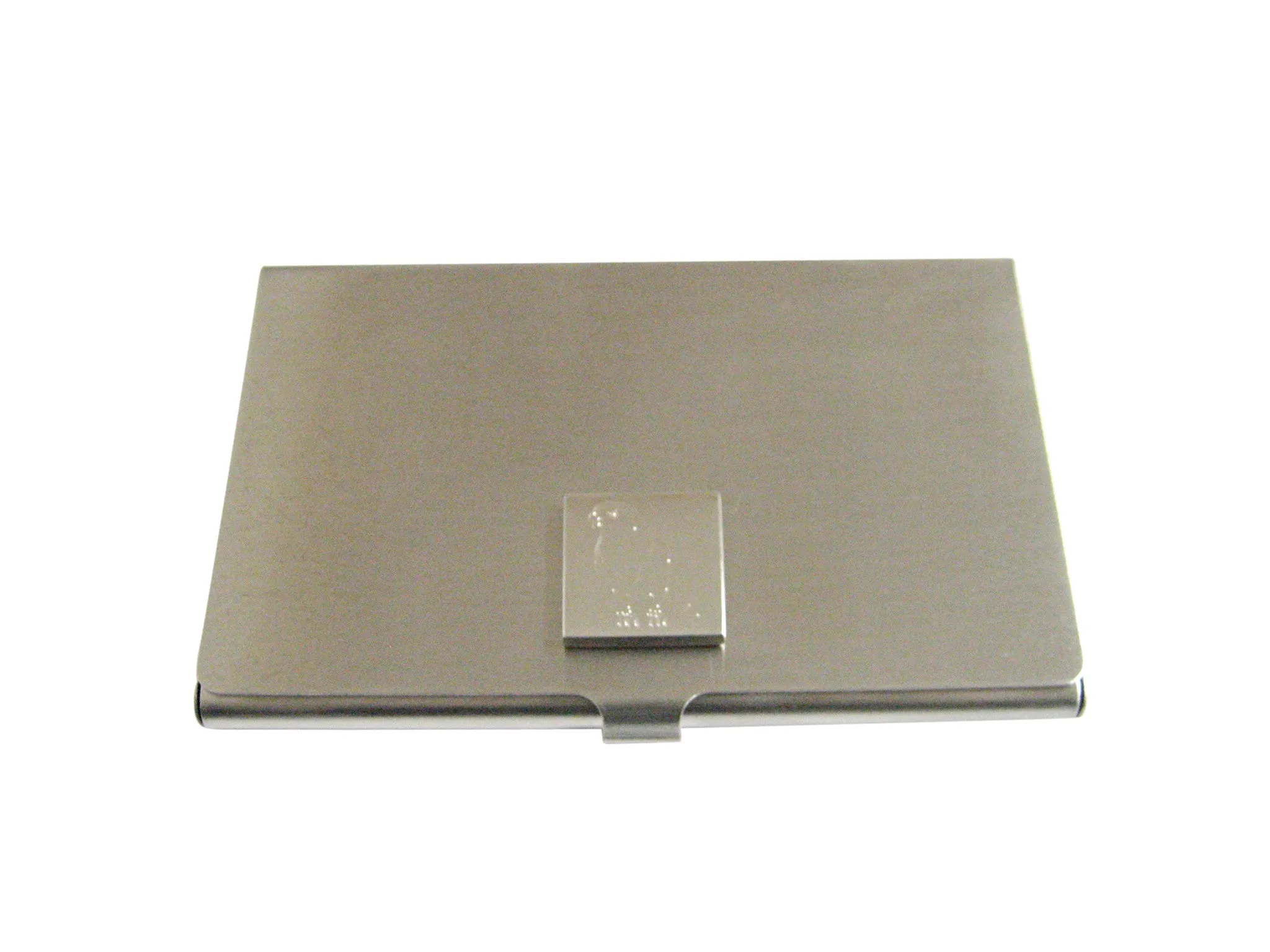 Silver Toned Etched Macaw Bird Business Card Holder
