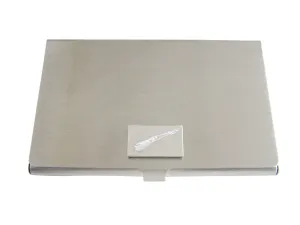 Silver Toned Etched Squid Business Card Holder