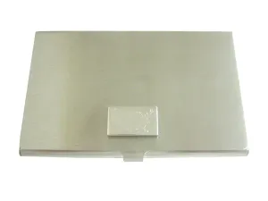 Silver Toned Etched USA America Map Shape Business Card Holder