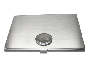 Silver Toned Oval Etched African Cichlid Fish Business Card Holder