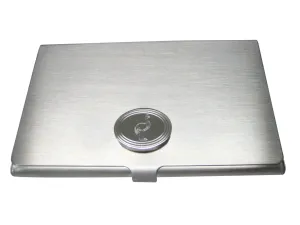 Silver Toned Oval Etched Cassowary Bird Business Card Holder