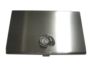 Silver Toned Snail Business Card Holder