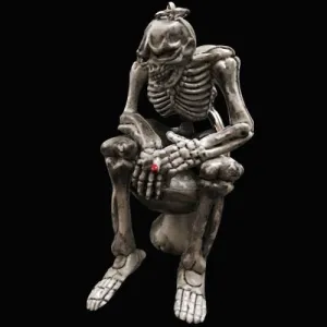 Skeleton Man On Toilet Keychain