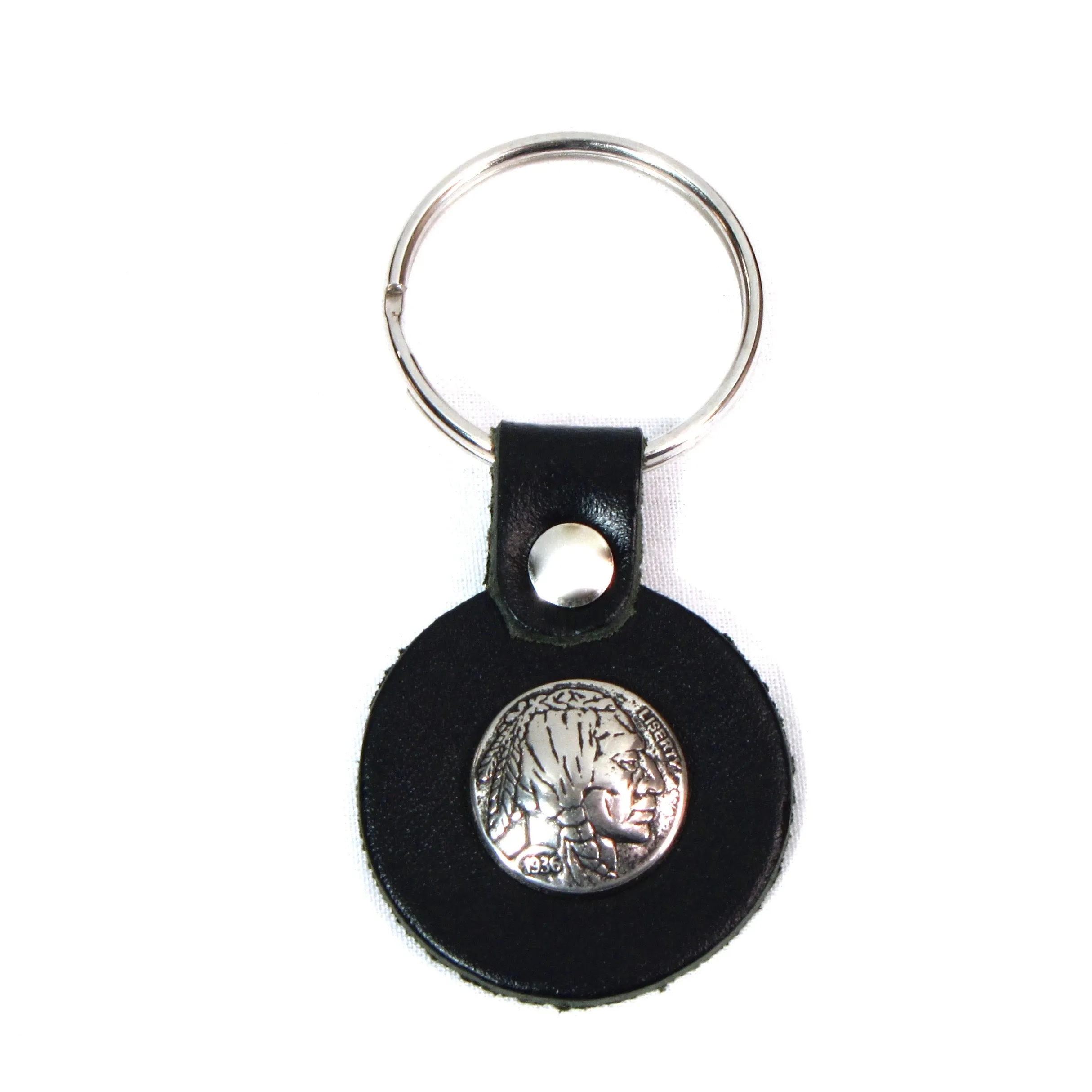 Small Round Key Ring- Indian Head Nickel