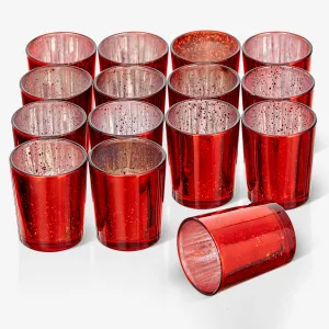 Speckled Red Glass Tea Light Holders