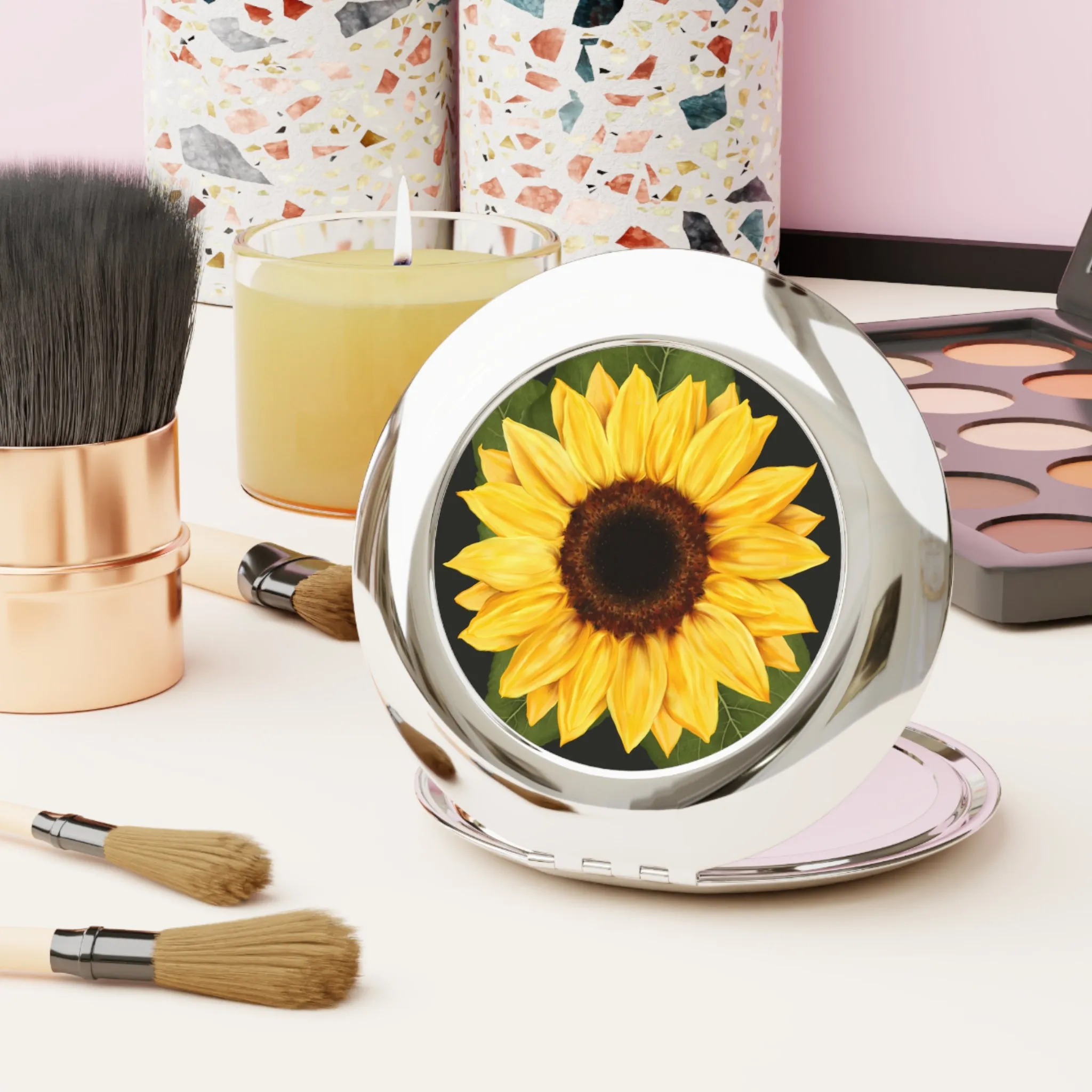 Sunflower - Compact Travel Mirror
