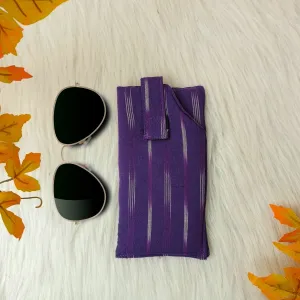 Sunglass Pouch Purple with White Prints