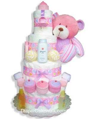 Sweet Baby Pink Diaper Cake