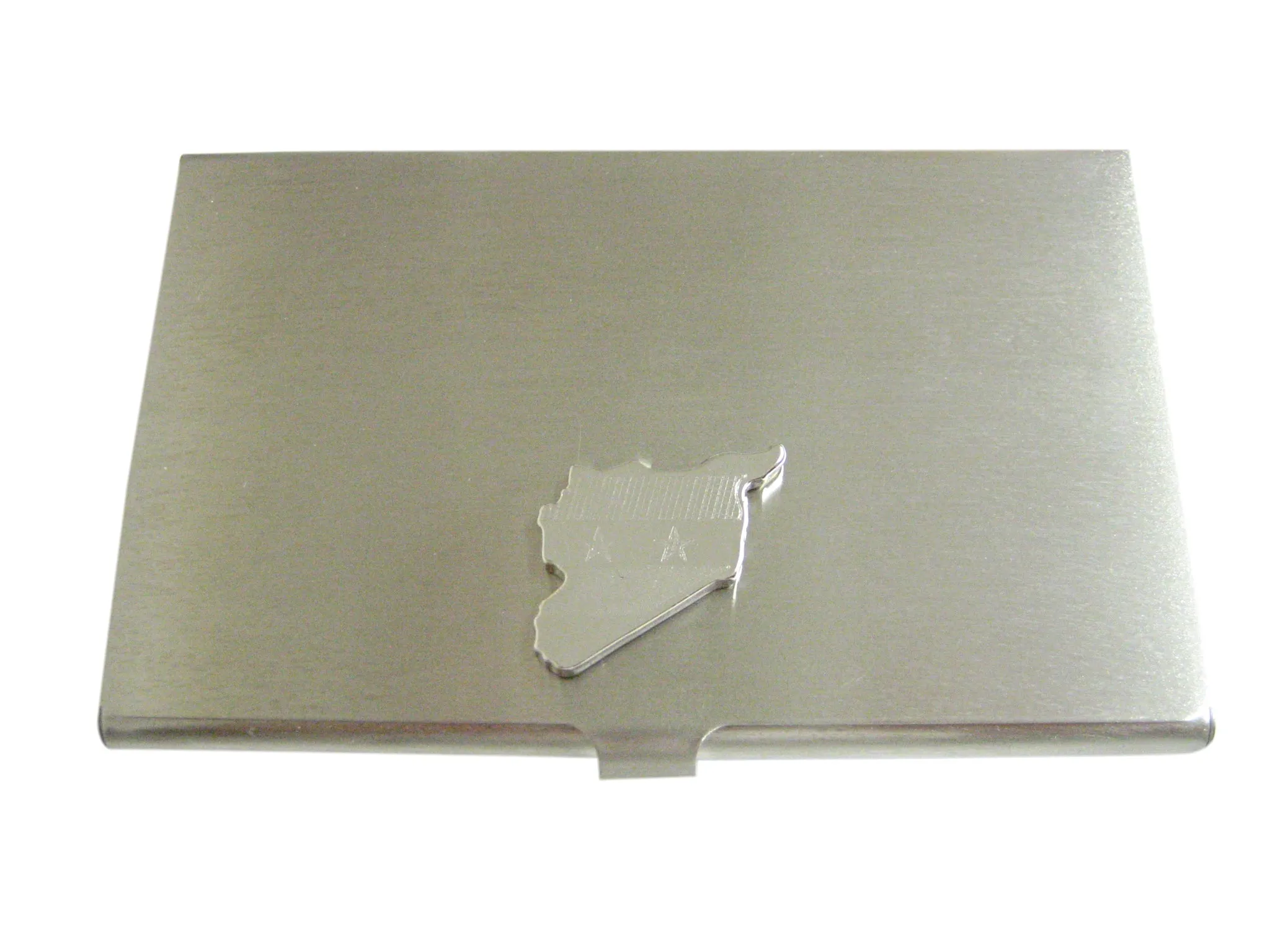 Syria Map Shape and Flag Design Business Card Holder