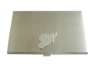 Syria Map Shape and Flag Design Business Card Holder
