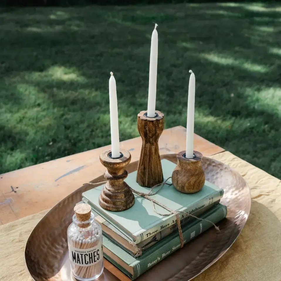 taper holder trio   candles