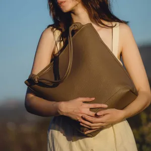 The Adeline Recycled Vegan Tote Bag in Taupe
