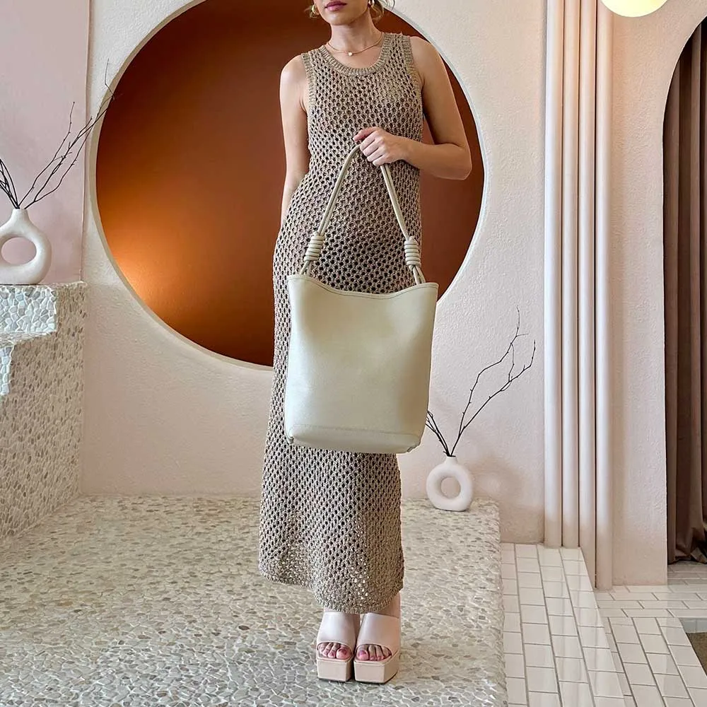 The Adeline Recycled Vegan Tote Bag in Taupe