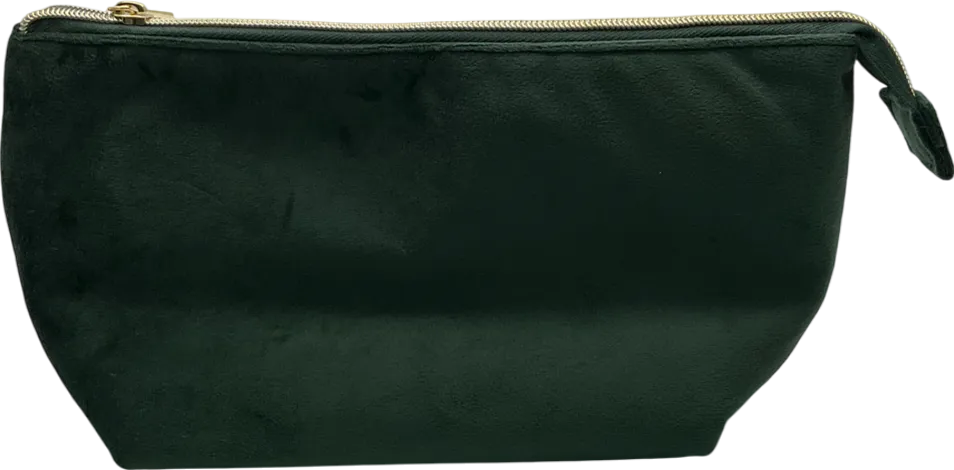 The Flat Lay Co. Green Forest Leaves Velvet Makeup Essentials Pouch One Size