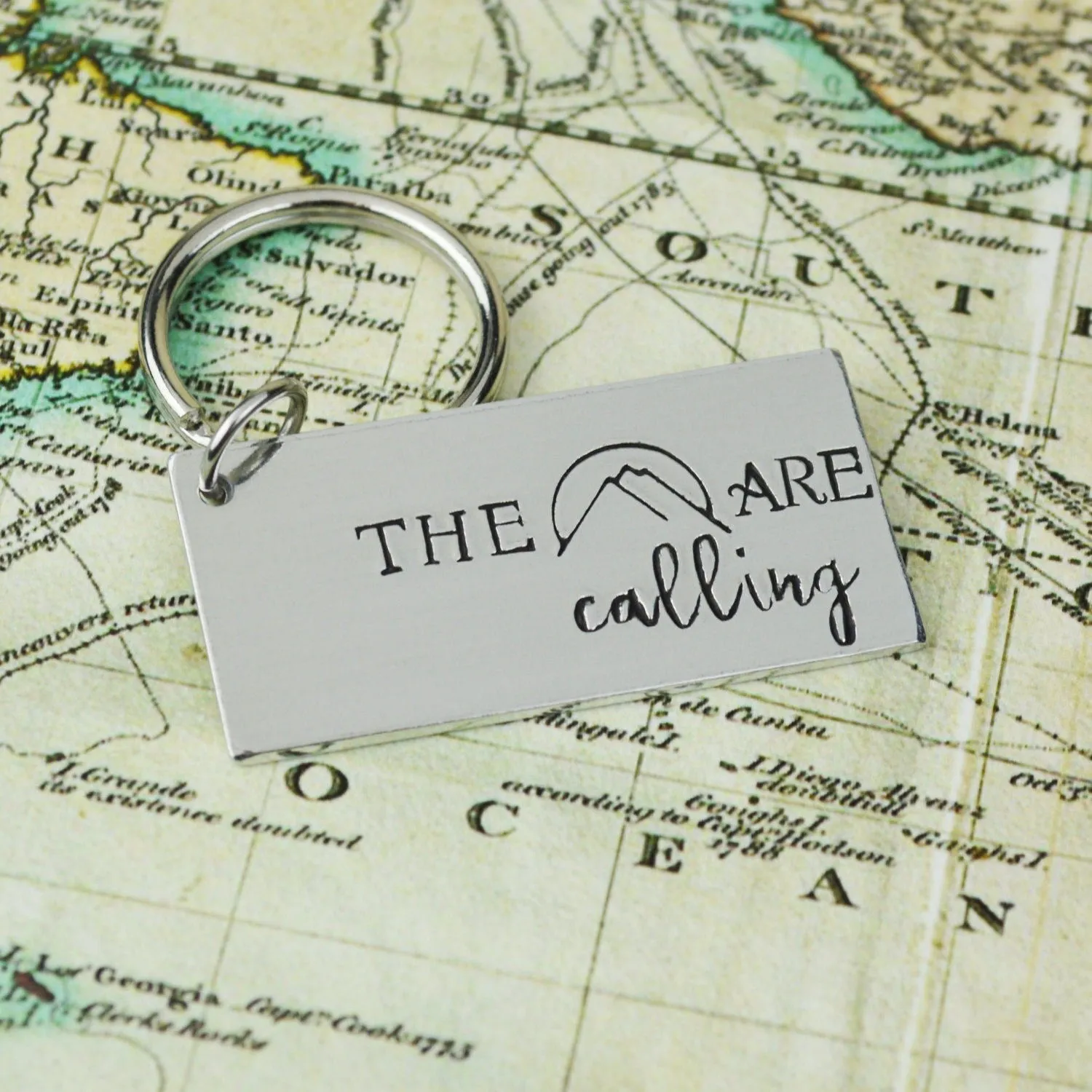 The Mountains are Calling Keychain