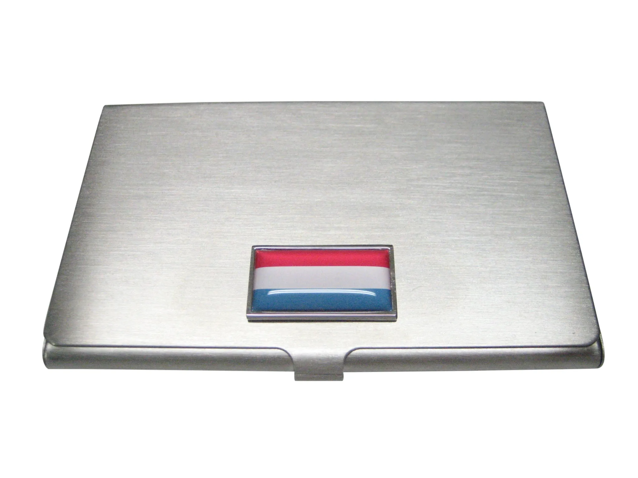 Thin Bordered Grand Duchy of Luxembourg Flag Business Card Holder