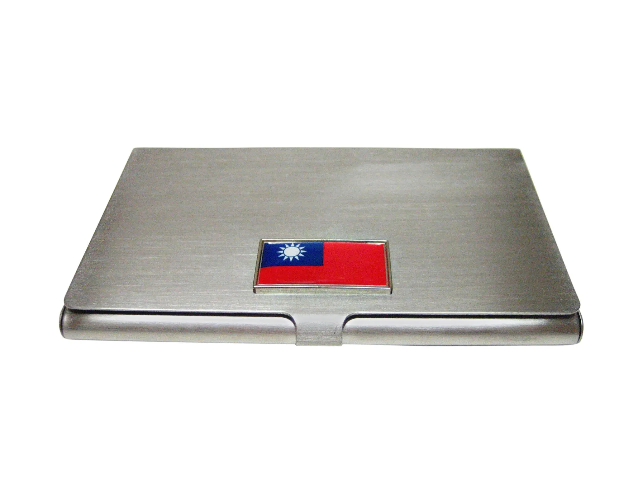 Thin Bordered Taiwan Flag Pendant Business Card Holder