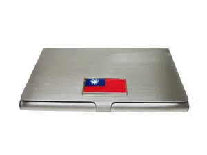 Thin Bordered Taiwan Flag Pendant Business Card Holder