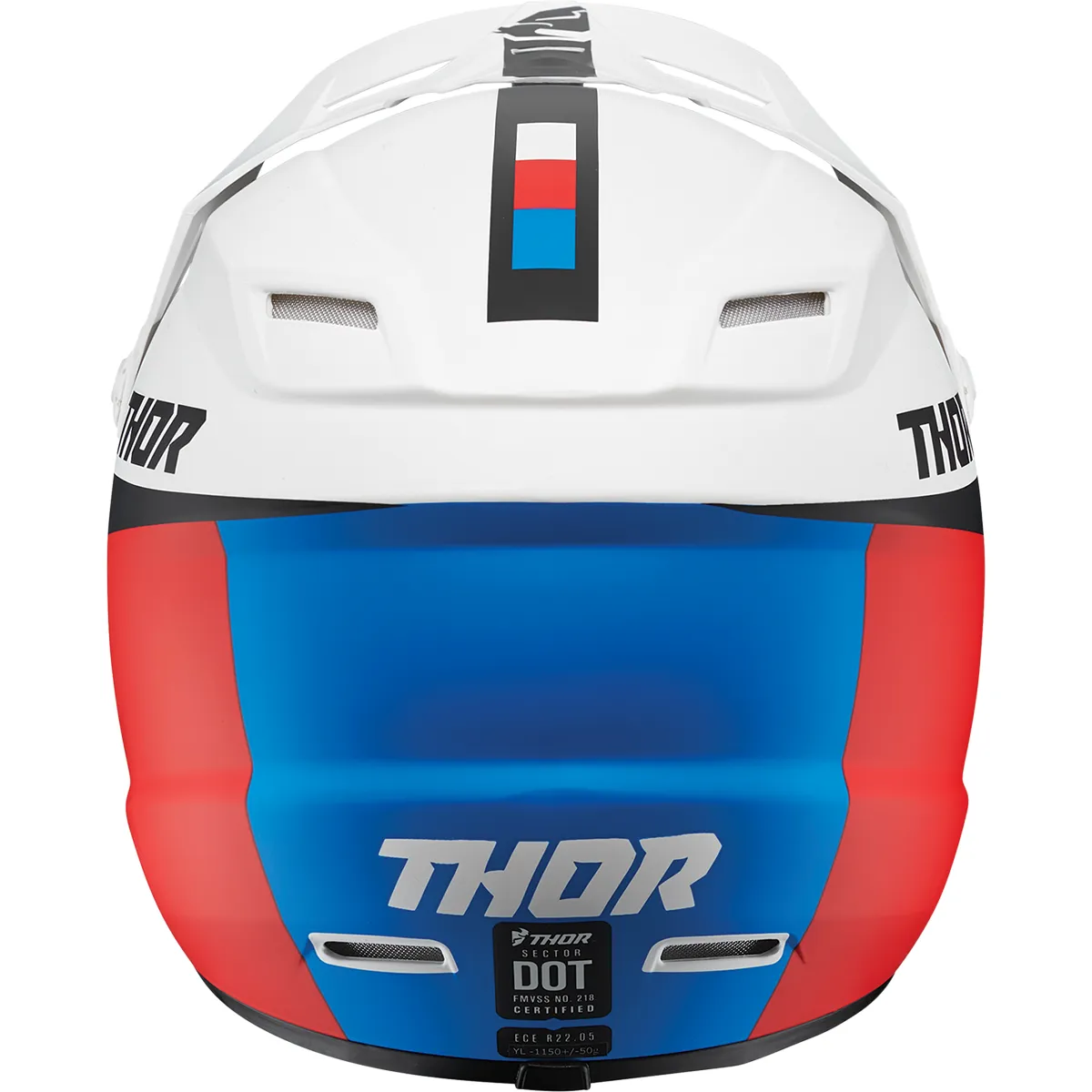 THOR Youth Sector Helmet - Racer - White/Red/Blue - Small