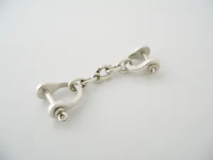 Tiffany & Co Silver Shackle Double Valet Key Ring Keyring Keychain Gift Love
