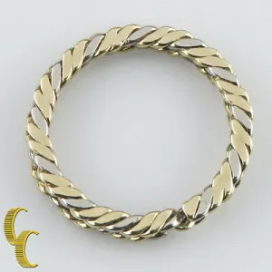 Tiffany & Co. Vintage Retired 14k White & Yellow Gold Rope Key Ring 12.5 grams