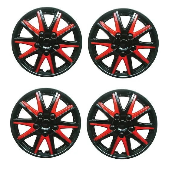 Toyota Corolla Compact Black Red Wheel Trims Covers (1997-2002)