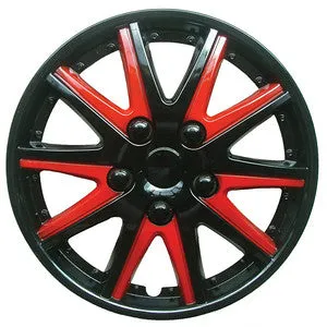 Toyota Corolla Compact Black Red Wheel Trims Covers (1997-2002)