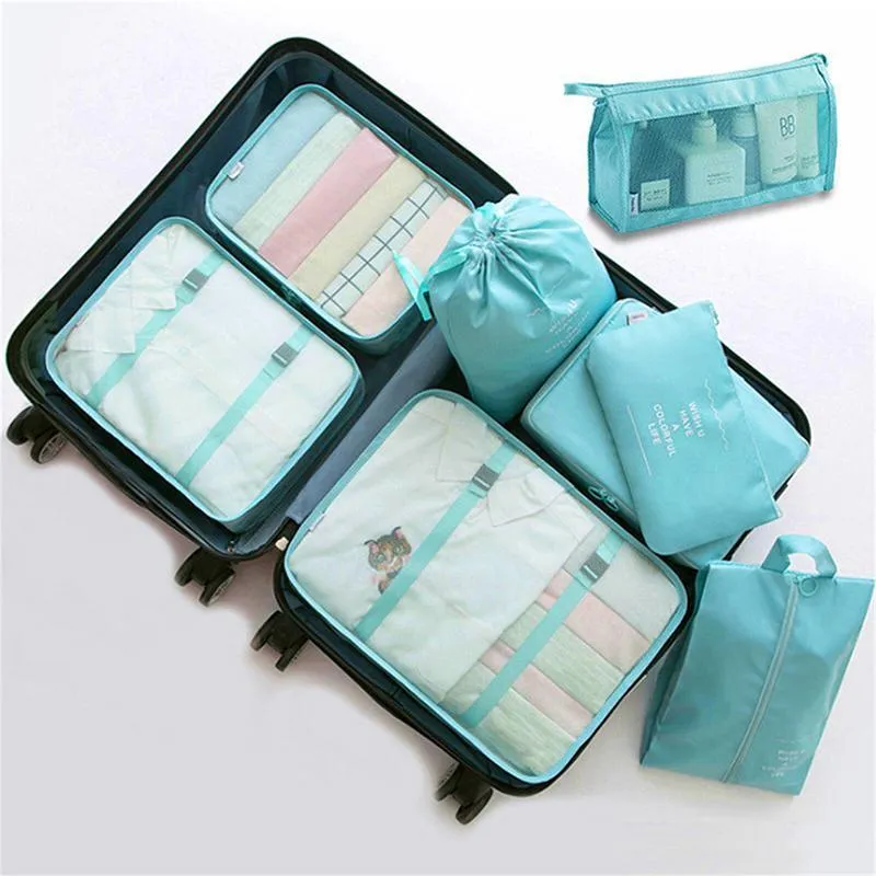 Travel Luggage Organiser Set 8PCS 6Colours Storage Bags
