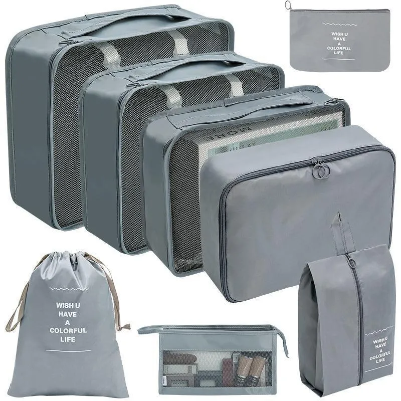 Travel Luggage Organiser Set 8PCS 6Colours Storage Bags