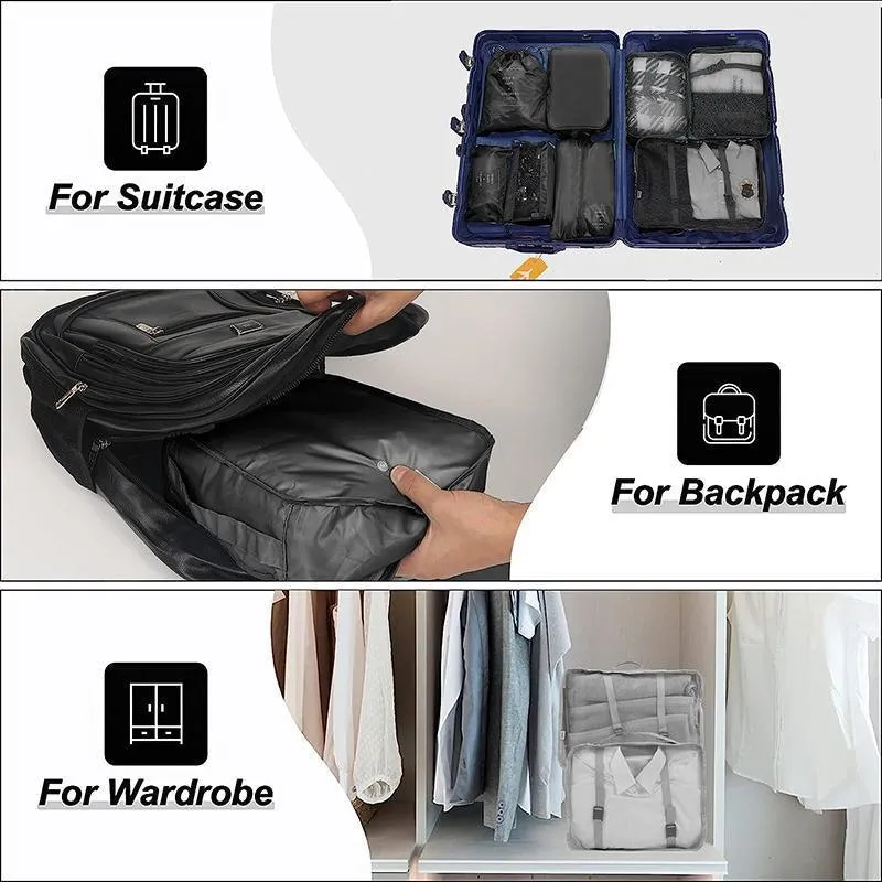 Travel Luggage Organiser Set 8PCS 6Colours Storage Bags