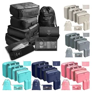 Travel Luggage Organiser Set 8PCS 6Colours Storage Bags