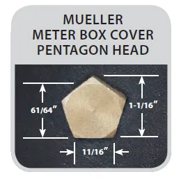 Trumbull 4-Way Meter Box & Curb Box Hand Key HK-3, Standard, Large, & Mueller Pentagon