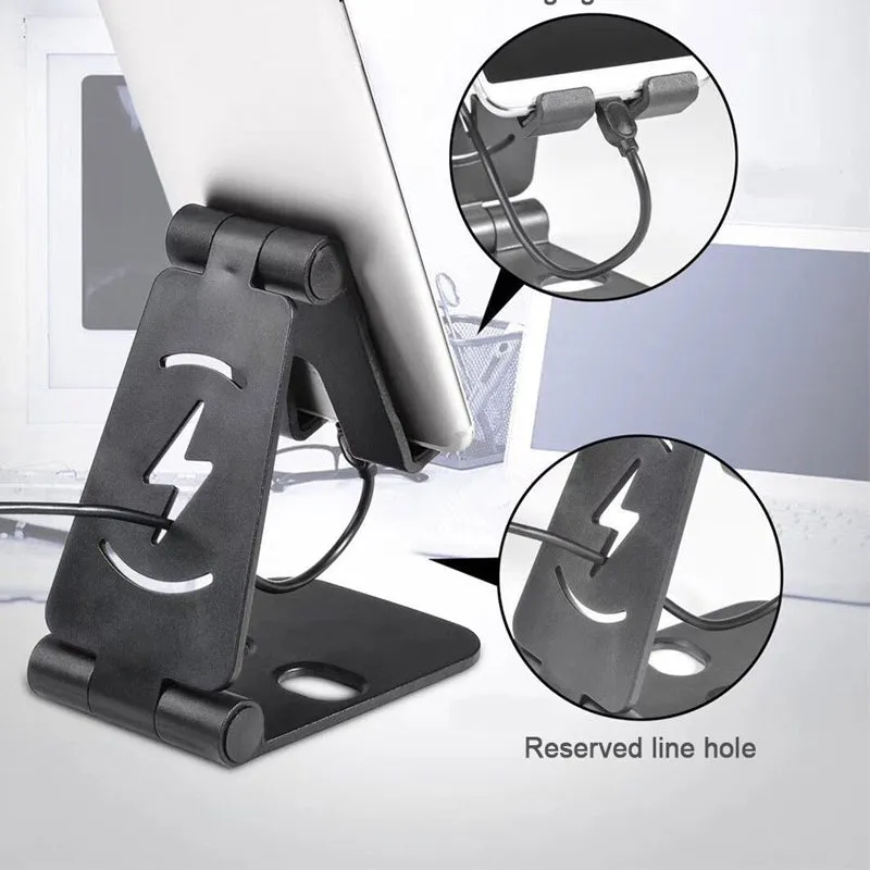 Universal Foldable Desktop Desk Stand Holder Mount for Cell Phone Tablet Pad black