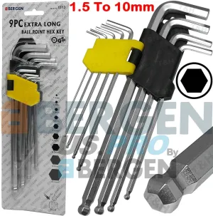 US PRO 9PCS EXTRA LONG BALL END HEX KEY SET H1.5 - H10