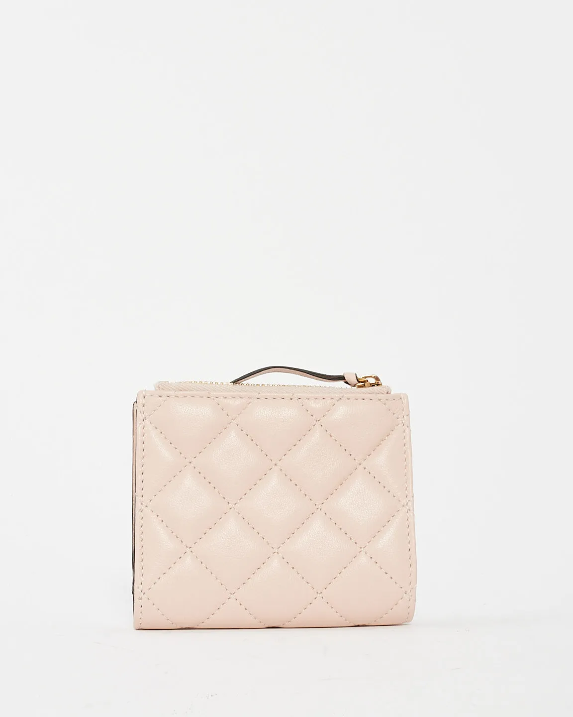 Versace Pink Quilted Leather Medusa Logo Wallet