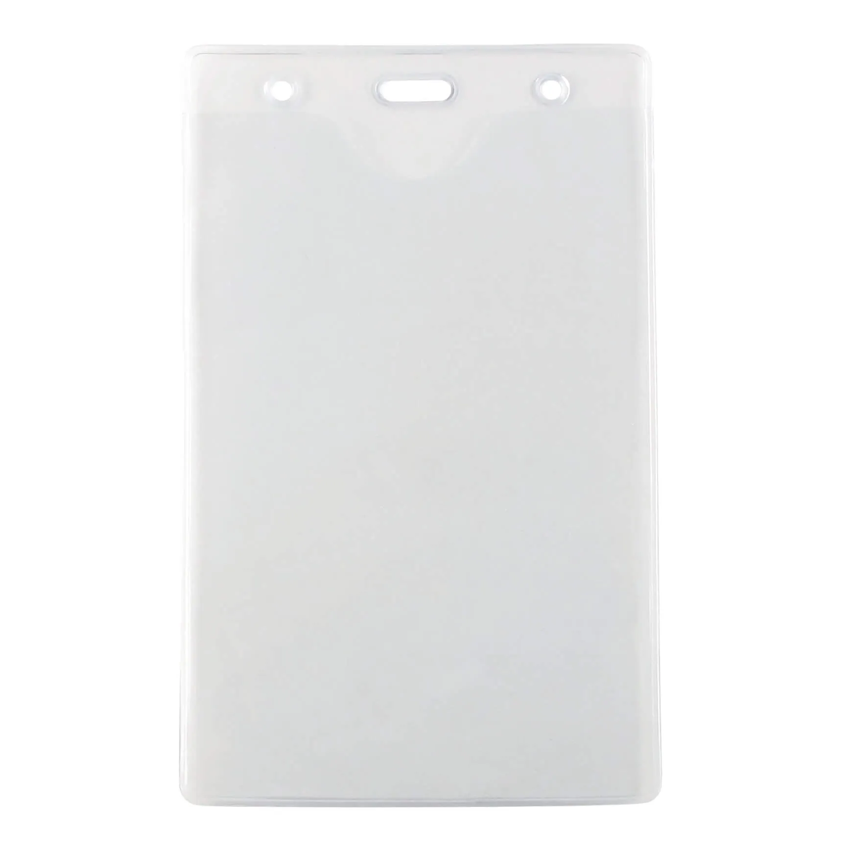 Vinyl Badge Holder with Chain Holes and Slot, 4" x 6" Clear (100/Pack)