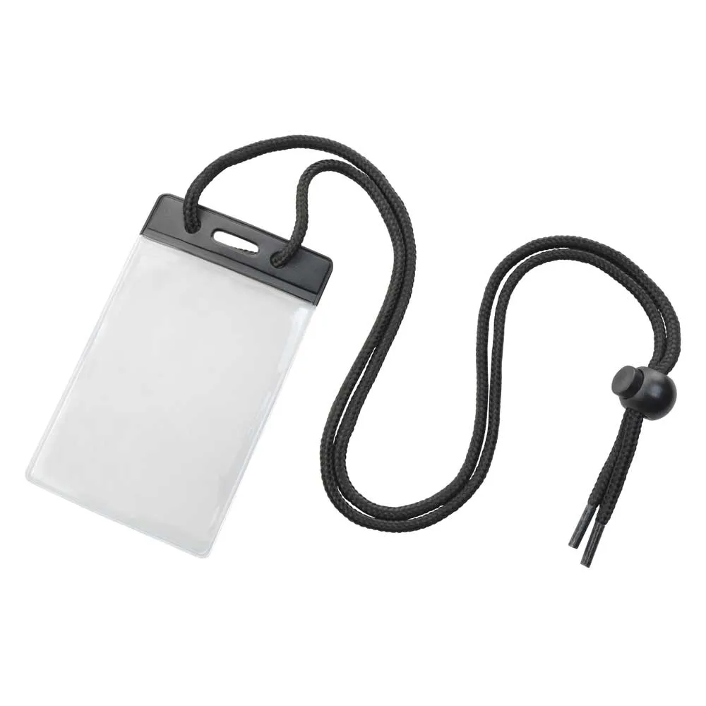Vinyl Badge Holder with Color Bar and Neck Cord (100/Pack)