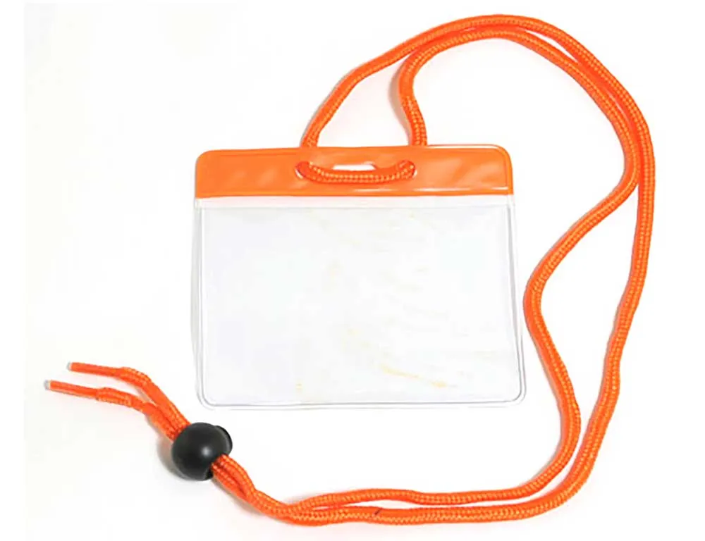 Vinyl Badge Holder with Color Bar and Neck Cord (100/Pack)