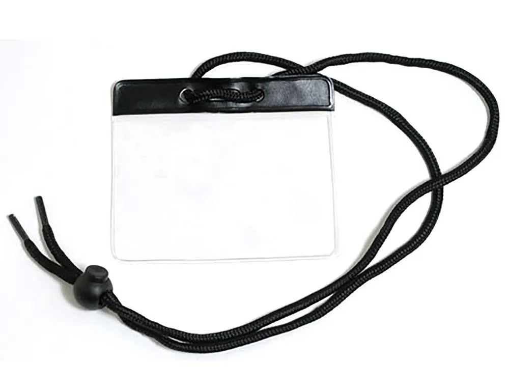 Vinyl Badge Holder with Color Bar and Neck Cord (100/Pack)