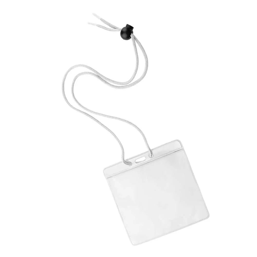 Vinyl Badge Holder with Color Bar and Neck Cord (100/Pack)