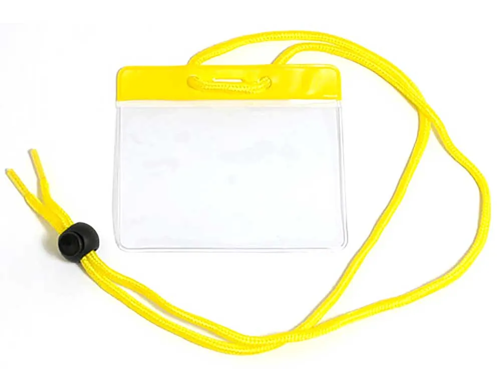 Vinyl Badge Holder with Color Bar and Neck Cord (100/Pack)